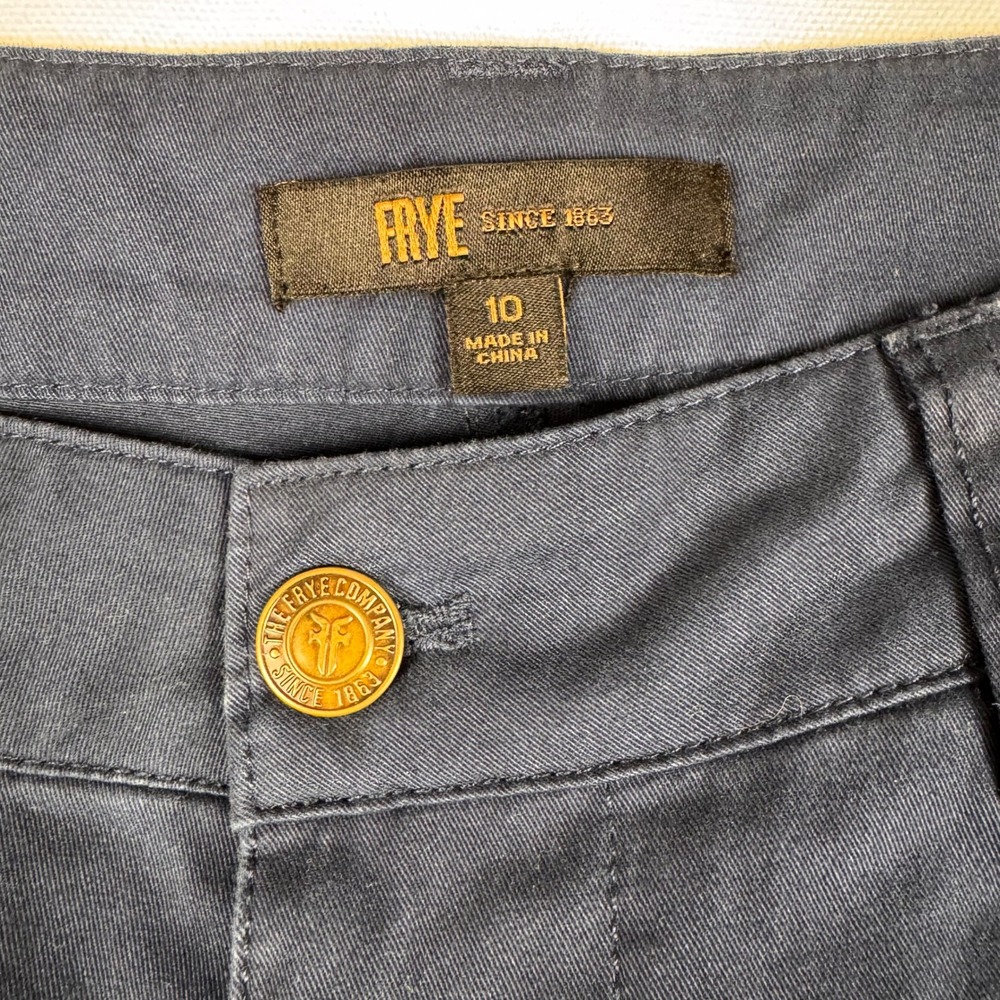 Frye Wide Leg Crop Pants Womens 10 Nightfall Navy New Raw Hem ADT1W0080MA‎ - Picture 2 of 10